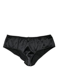 Culotte de sous-vêtements Dolce & Gabbana en soie noire extensible taille mi-basse