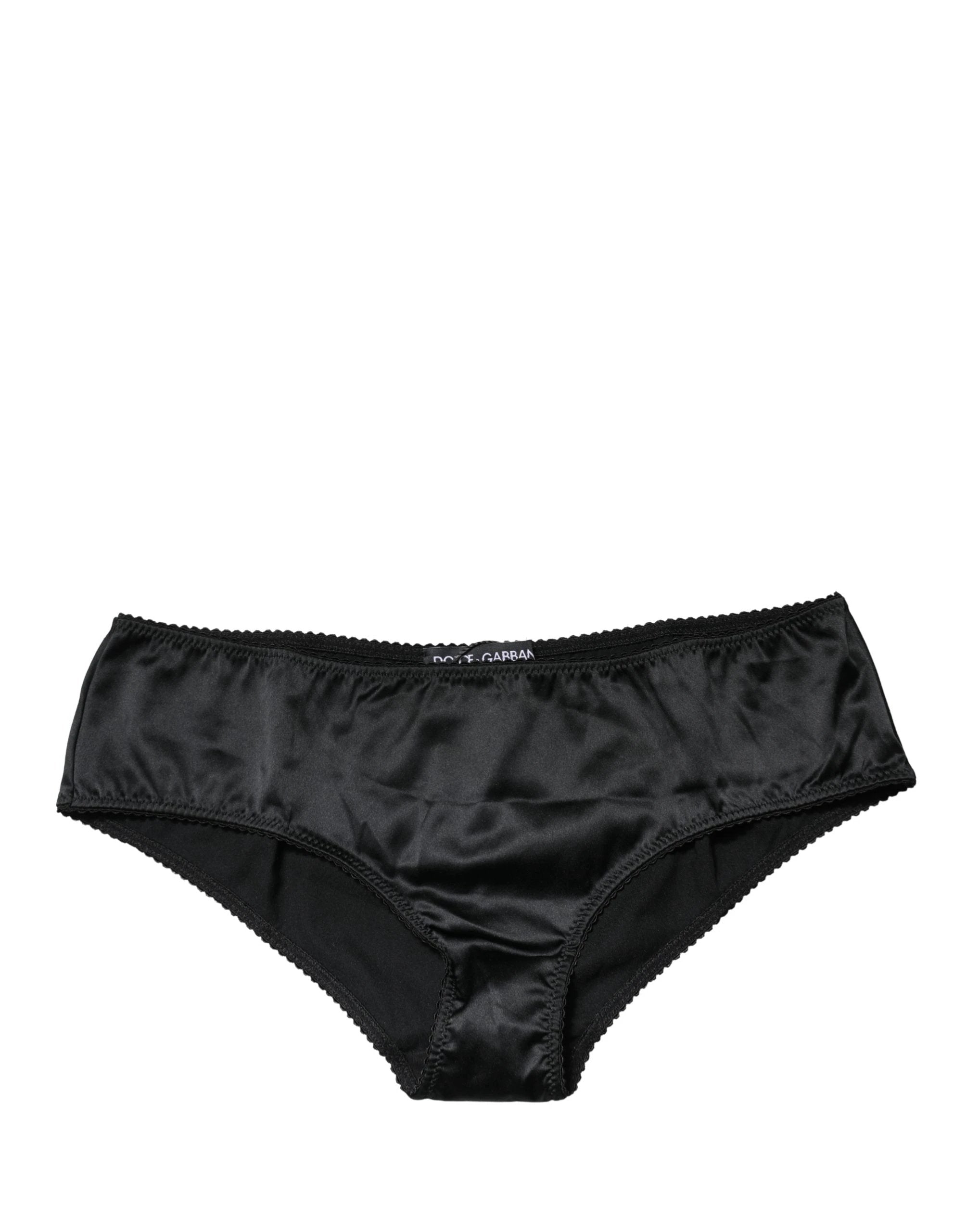 Culotte gainante Dolce & Gabbana en soie noire extensible taille mi-haute