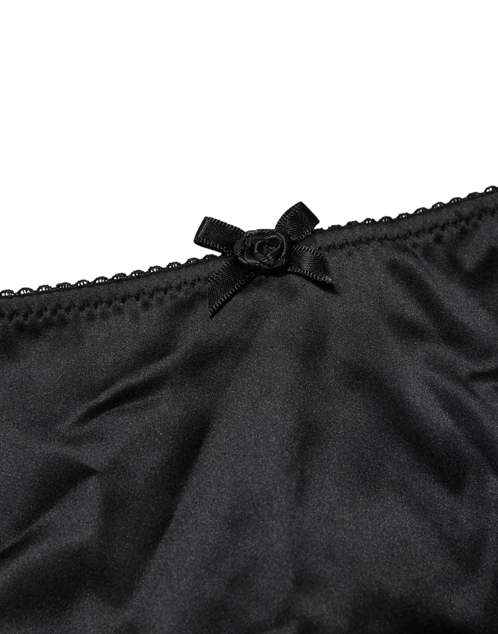 Slip taille mi-haute Dolce & Gabbana en soie noire extensible