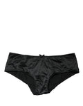 Slip taille mi-haute Dolce & Gabbana en soie noire extensible