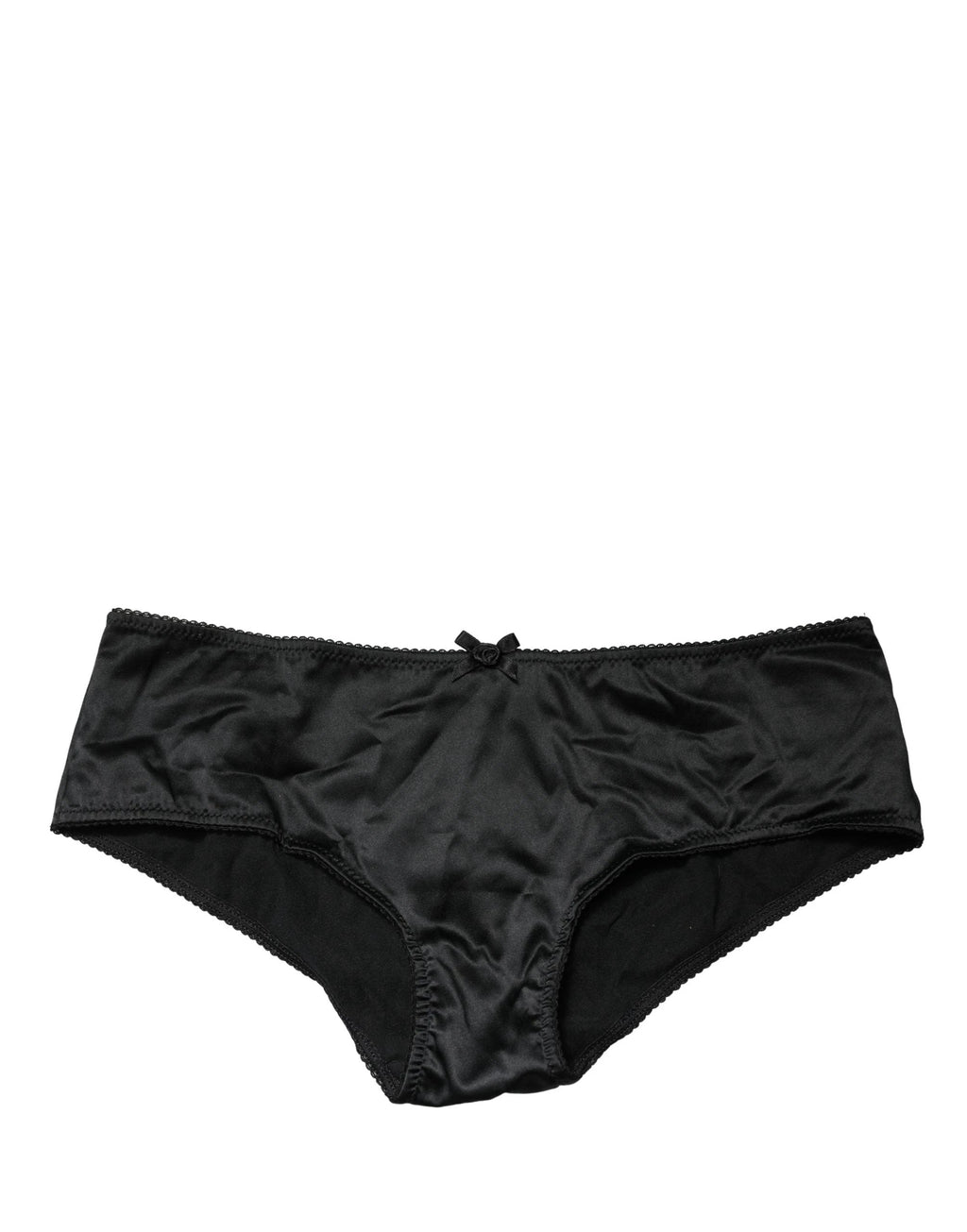 Slip taille mi-haute Dolce & Gabbana en soie noire extensible