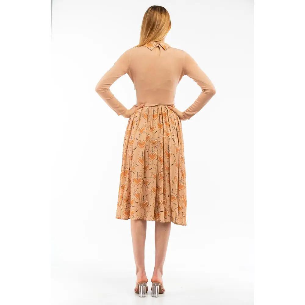 Robe en Laine Beige pour Femme – Elisabetta Franchi Élégante Teinte Phard