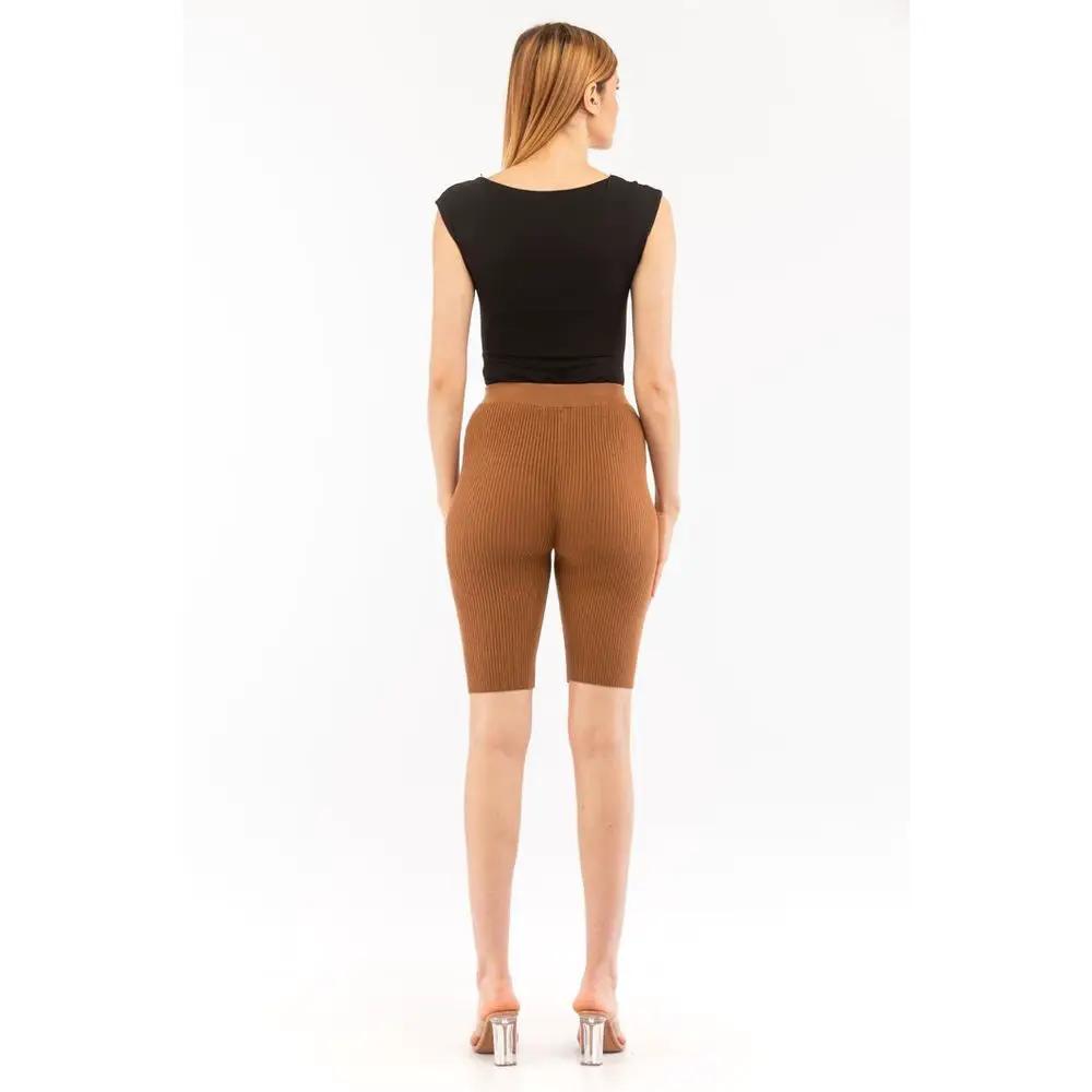 Short femme lyocell soie marron – Elisabetta Franchi chic été
