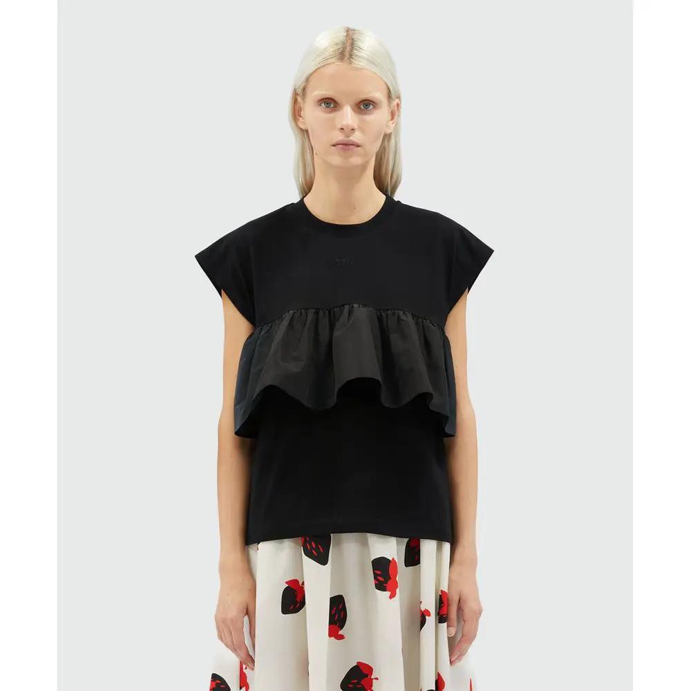 MSGM Black Cotton T-Shirt