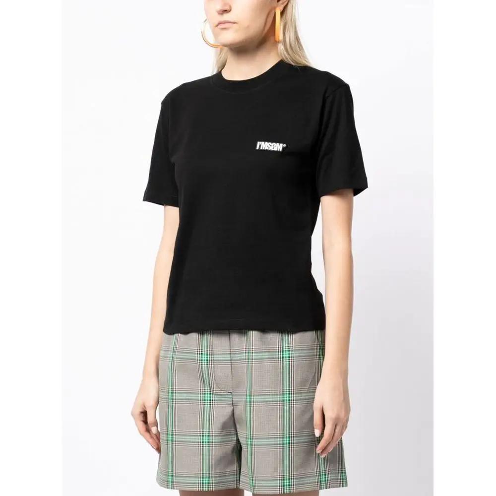 MSGM Black Cotton T-Shirt