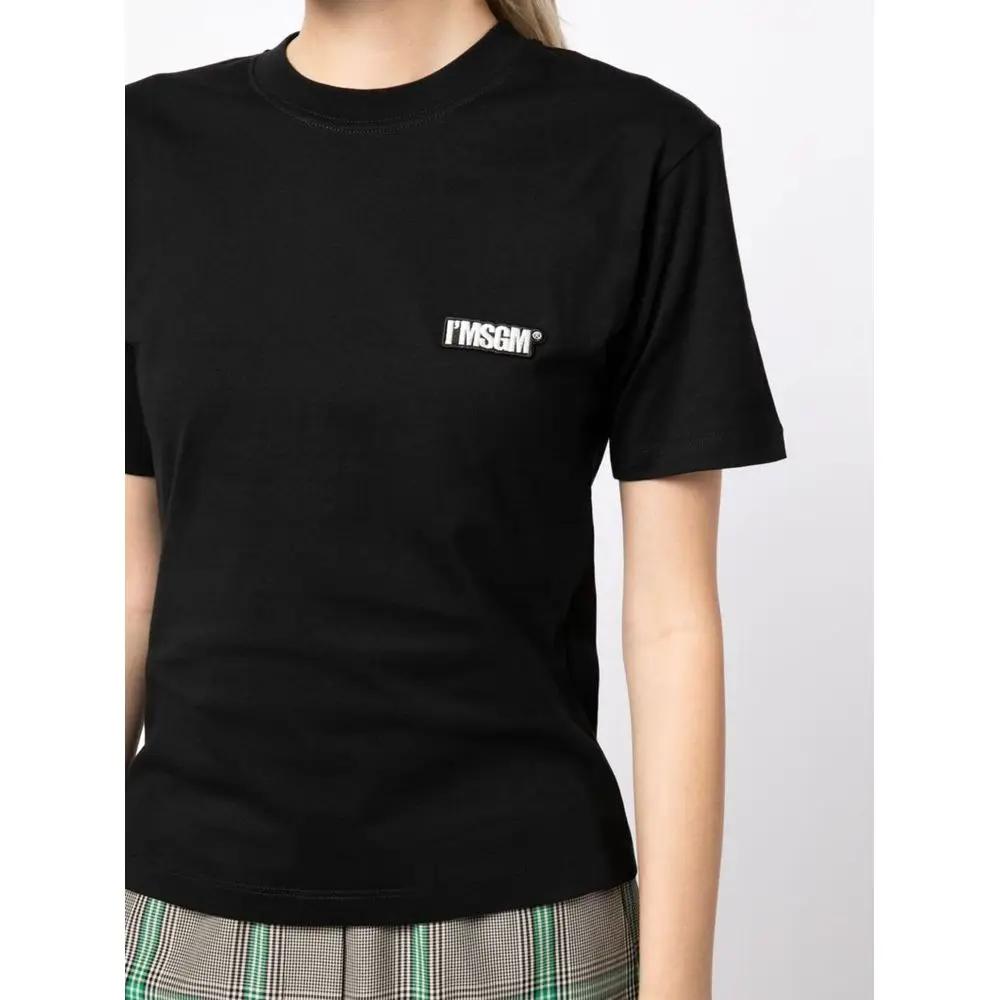 MSGM Black Cotton T-Shirt