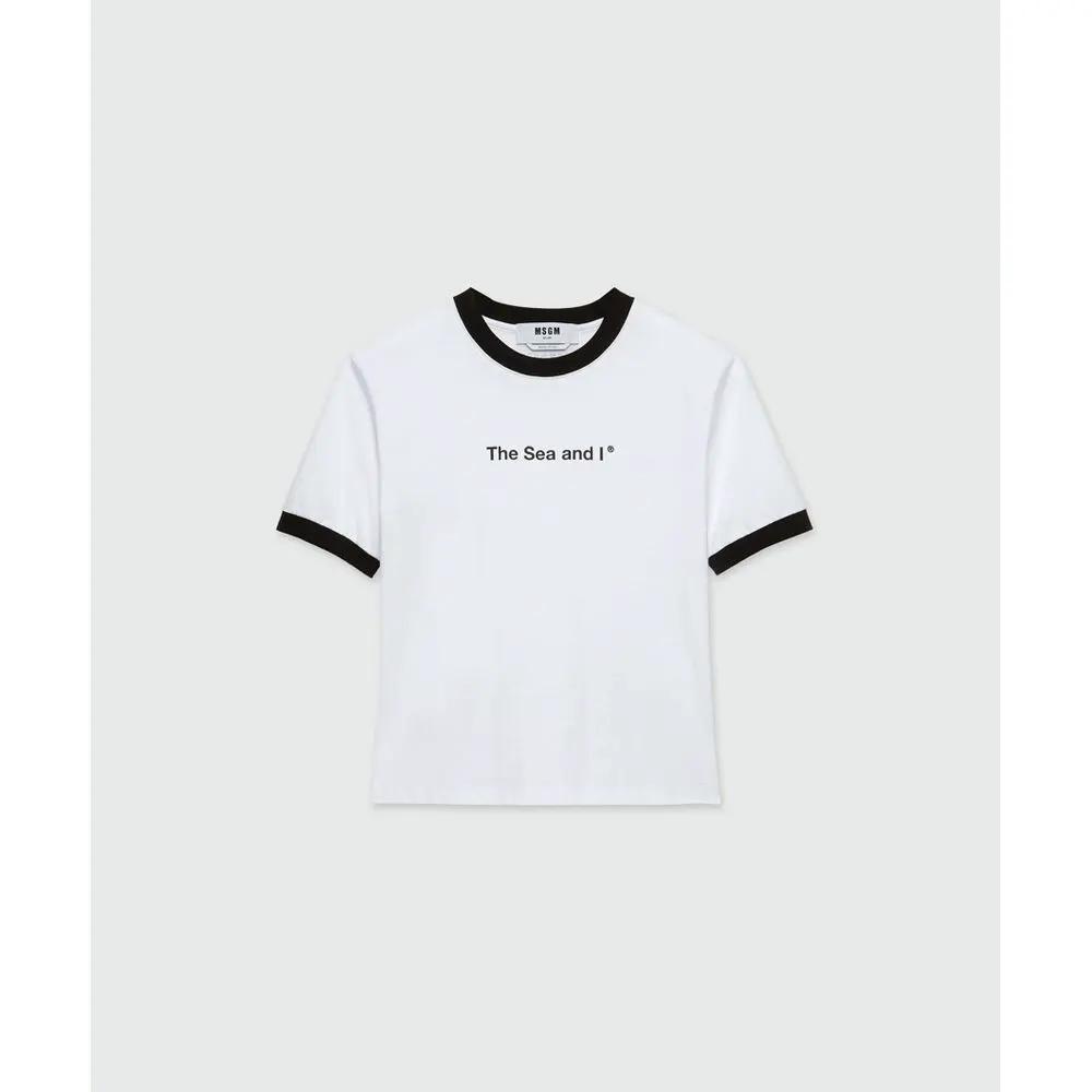 MSGM White Cotton T-Shirt