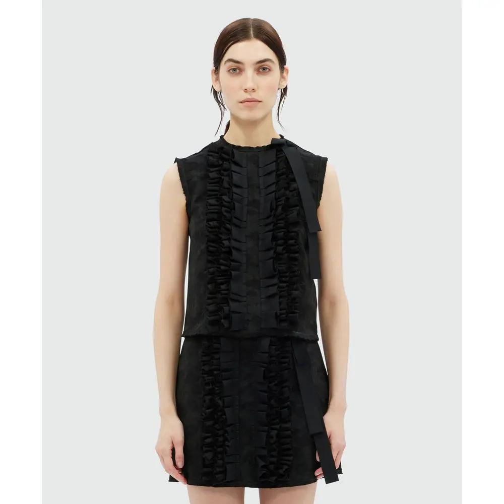 MSGM Black Polyester Tank Tops