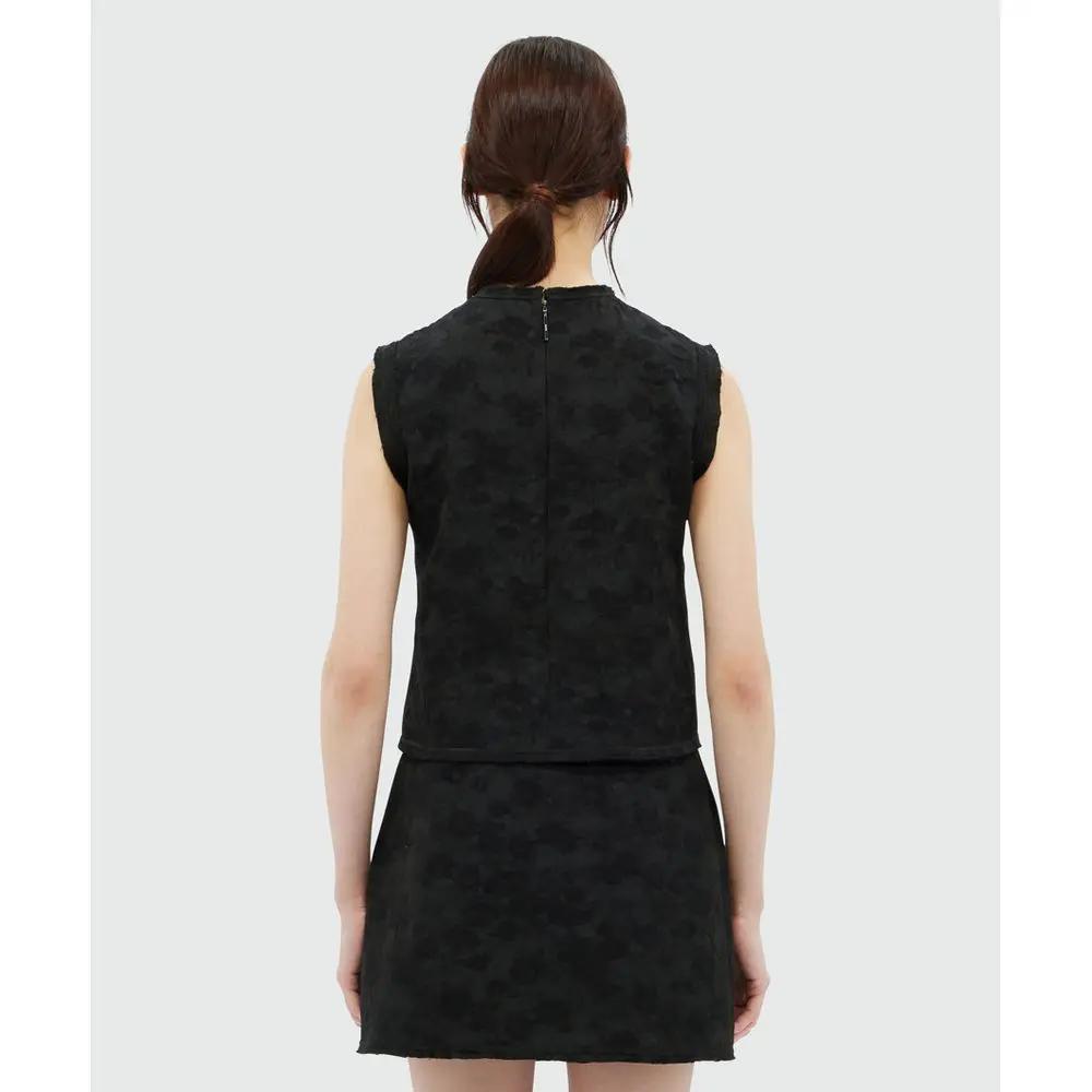 MSGM Black Polyester Tank Tops