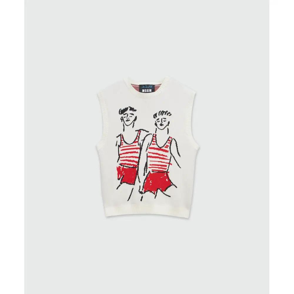 Women’s White Cotton Tank Top – MSGM Essential Sleeveless Top