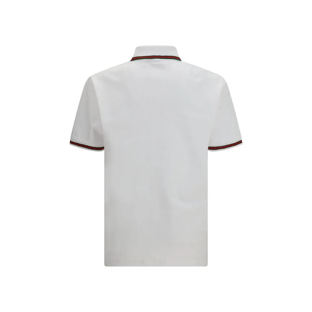 Gucci White Cotton Polo Shirt