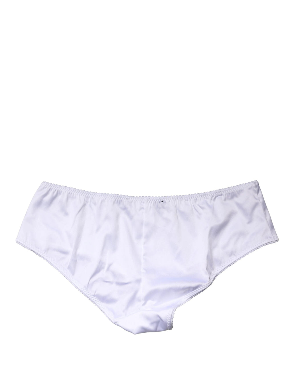 Dolce & Gabbana White Silk Stretch Mid Waist Brief Panty Underwear