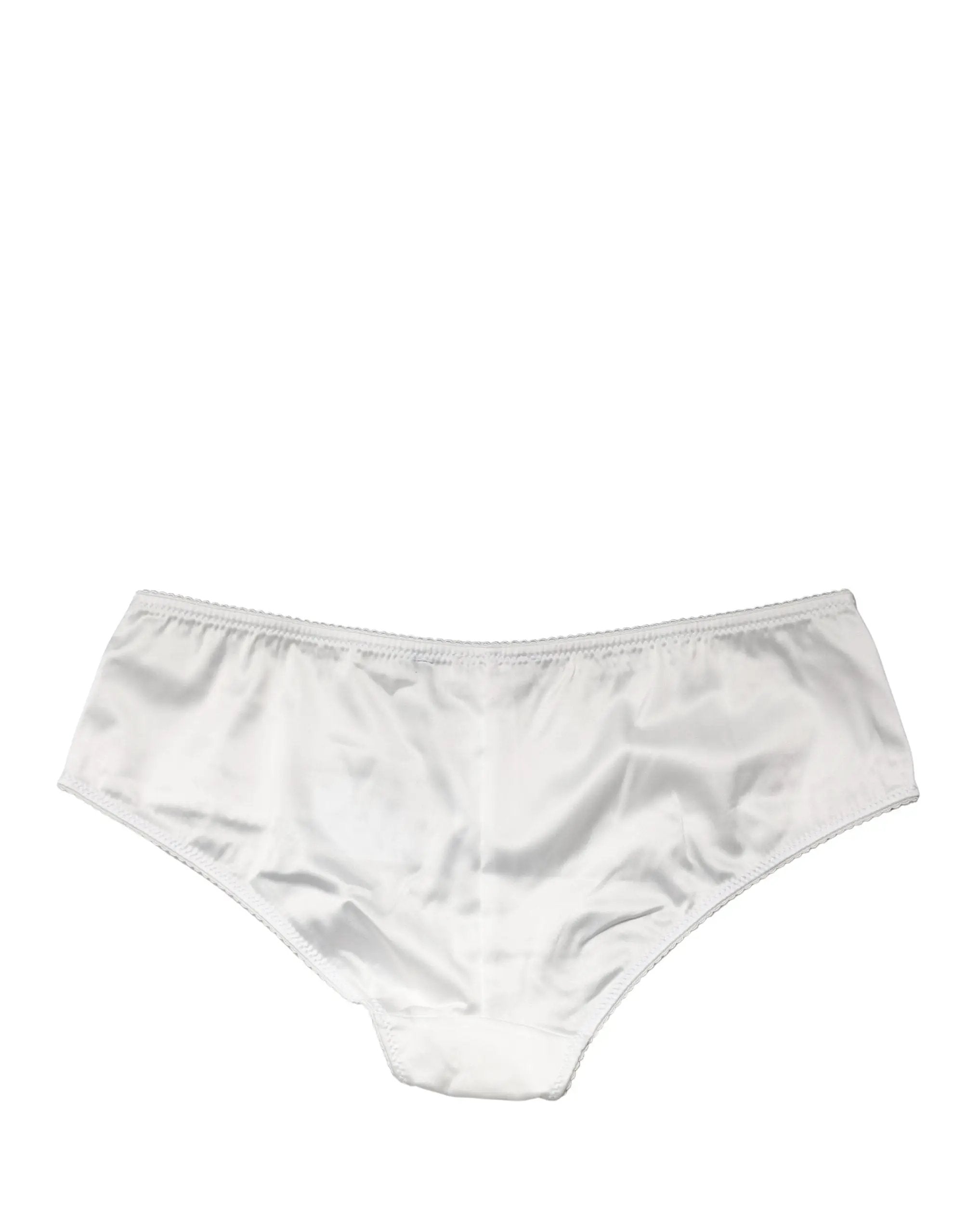 Culotte taille moyenne en soie stretch blanche Dolce & Gabbana