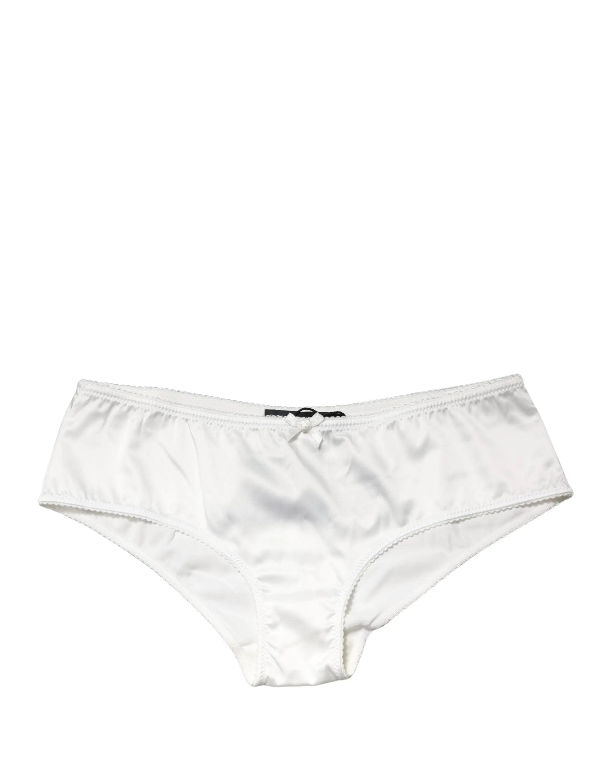 Culotte taille moyenne en soie stretch blanche Dolce & Gabbana