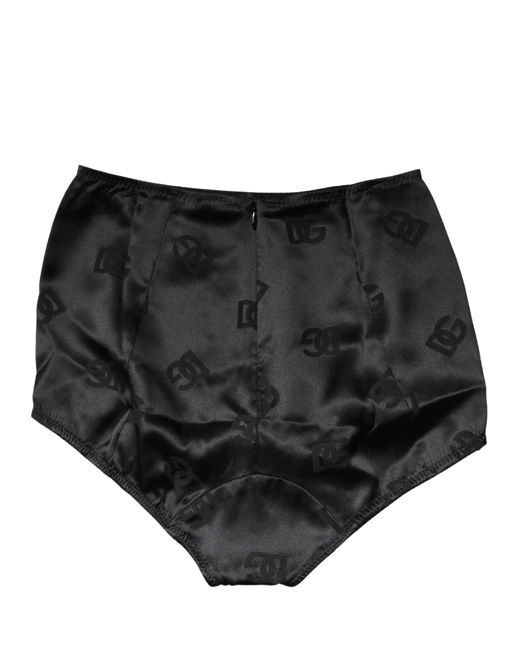 Culotte gainante taille haute en soie mélangée noire Dolce & Gabbana
