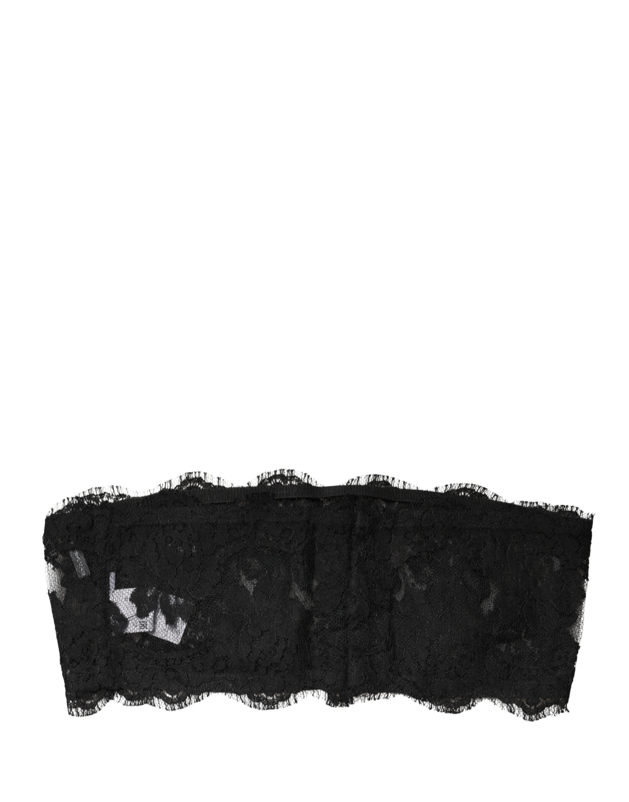 Soutien-gorge bandeau en dentelle noire Dolce & Gabbana, type bustier