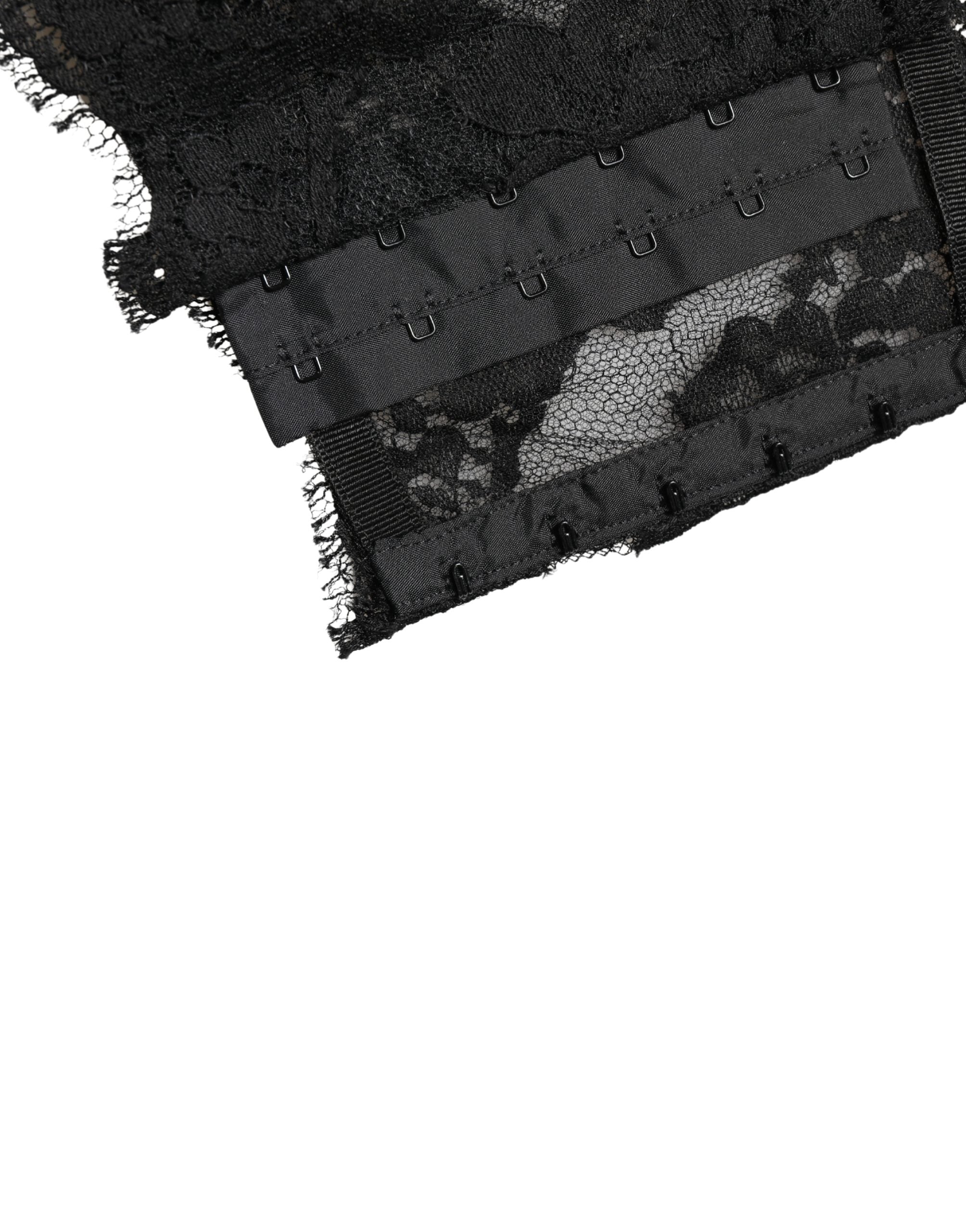Soutien-gorge bandeau en dentelle noire Dolce & Gabbana, type bustier