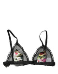 Soutien-gorge triangle sans armatures à motif floral noir Dolce & Gabbana