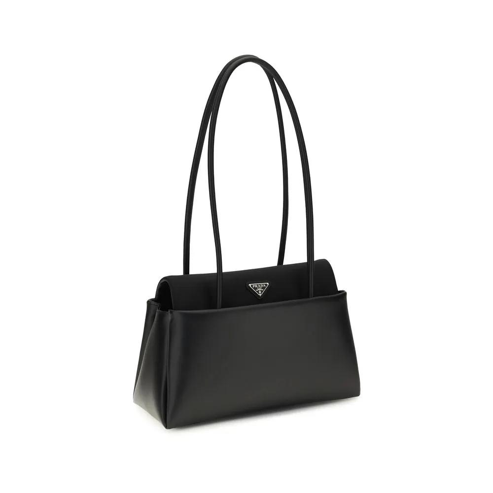 Prada Black Calf Leather Bos Taurus Handbag