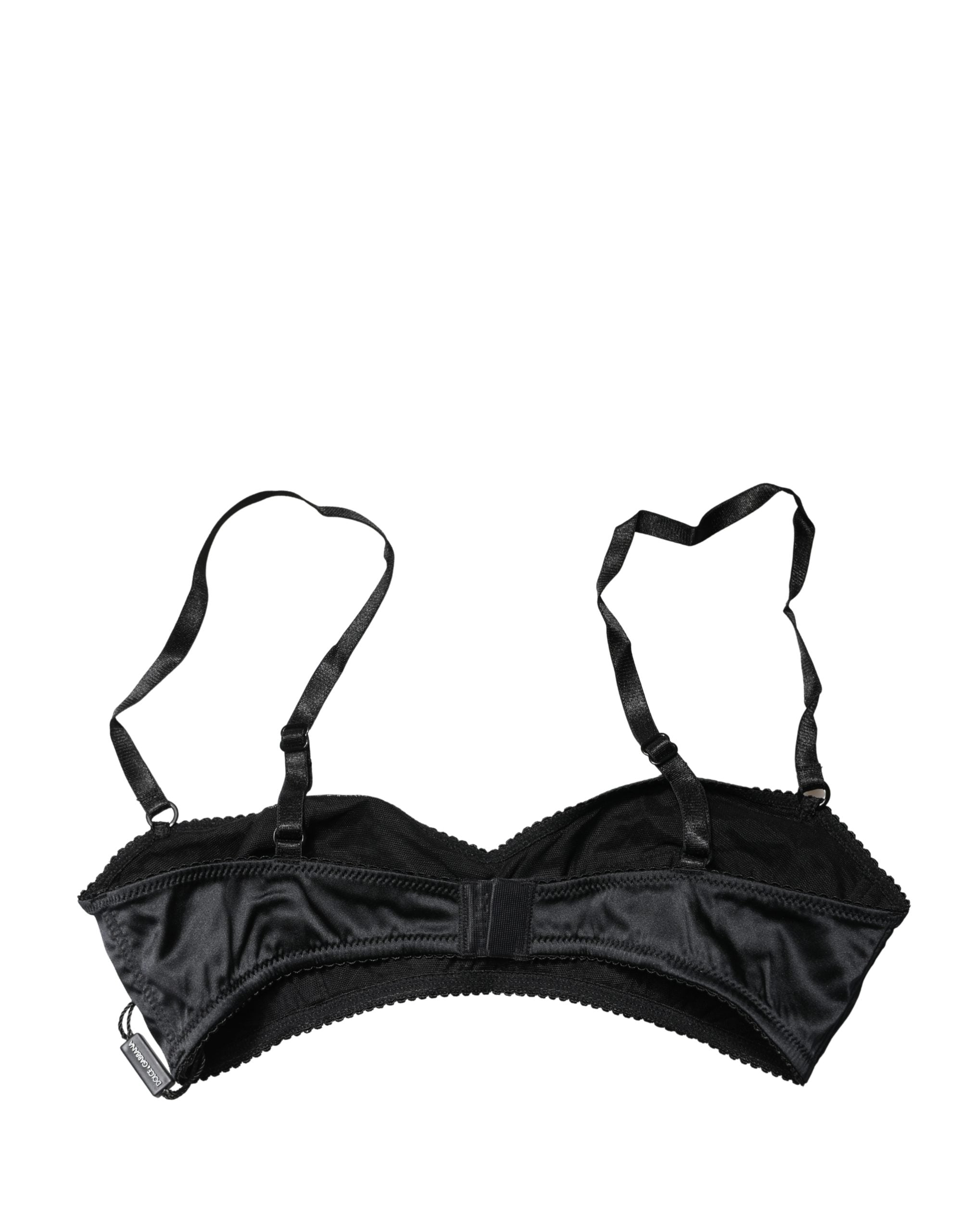 Soutien-gorge balconnet Dolce & Gabbana noir, rembourrage léger, avec armatures