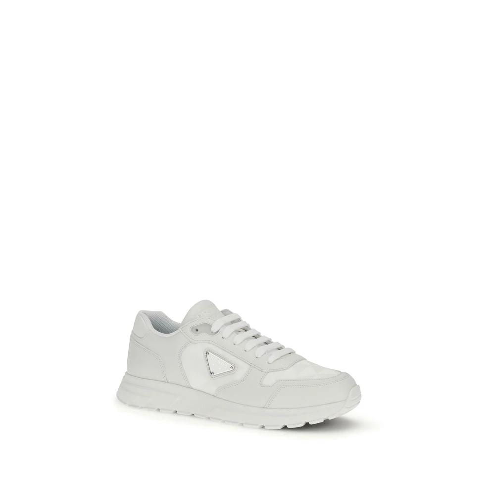 Prada White Recycled Polyamide Athletic Sneakers