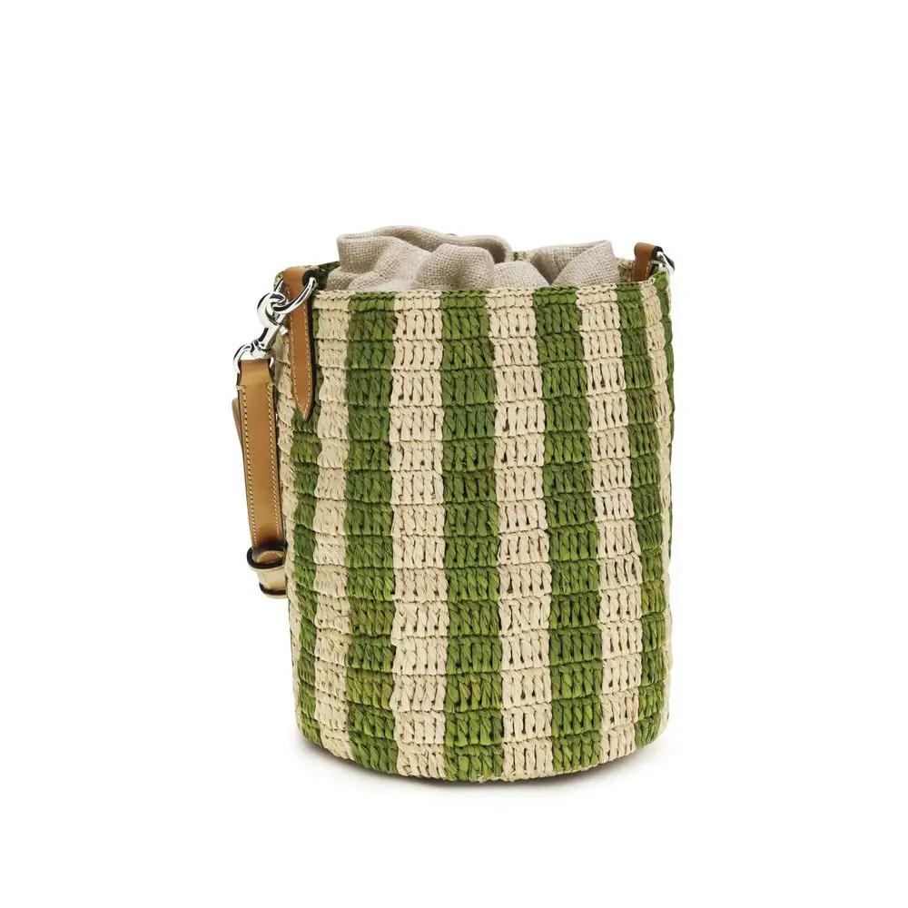 Valentino Garavani Bicolor Raffia Backet Bag