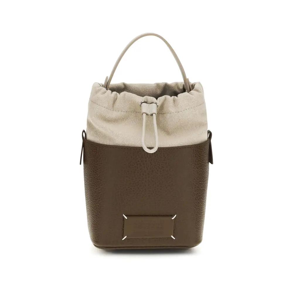 Sac seau Maison Margiela en cuir de veau marron Bos Taurus