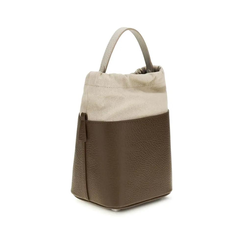 Sac seau Maison Margiela en cuir de veau marron Bos Taurus