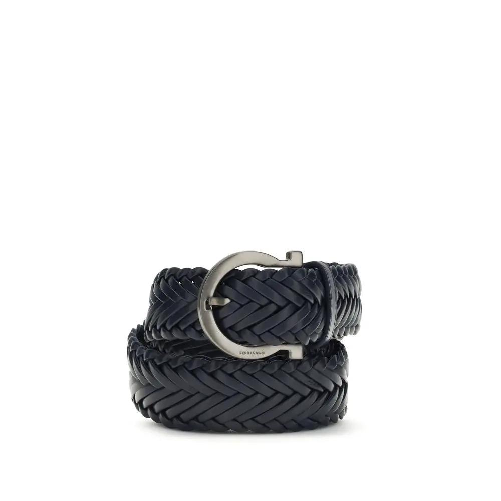 Ceinture Ferragamo en cuir de veau bleu Bos Taurus