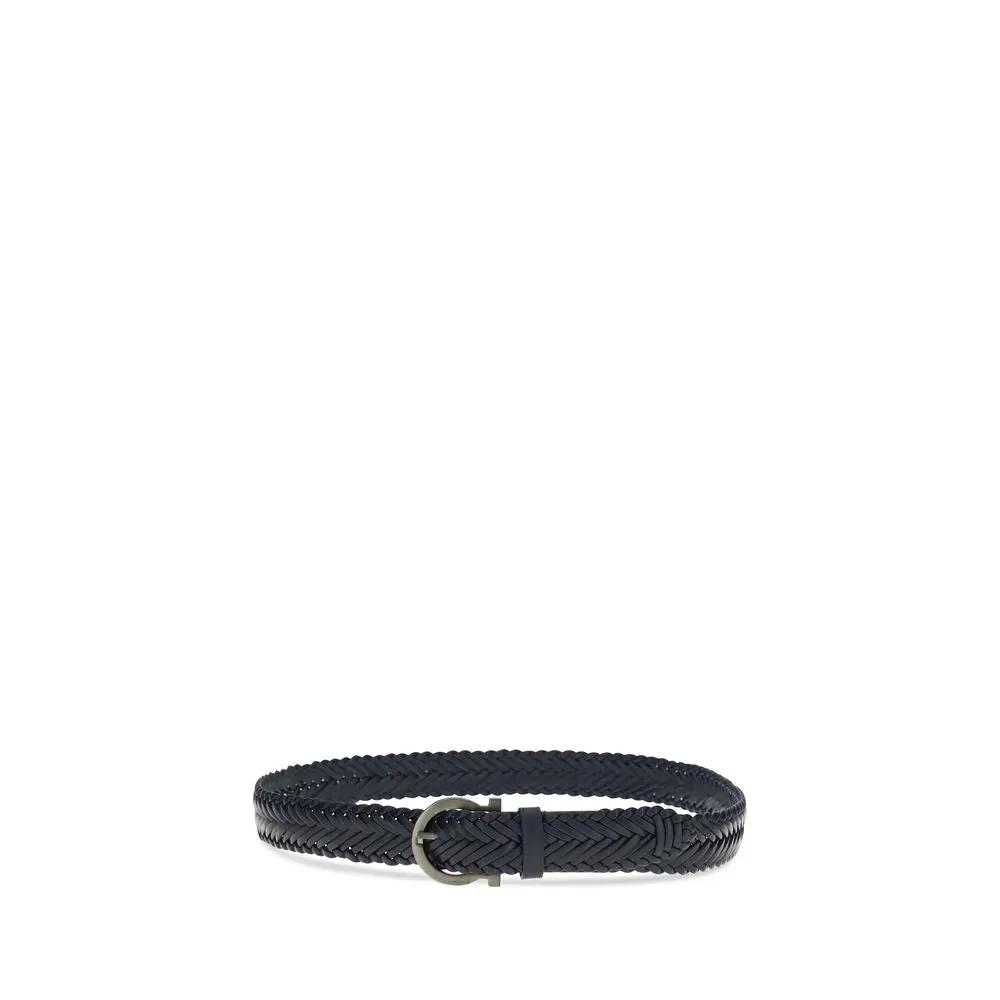 Ceinture Ferragamo en cuir de veau bleu Bos Taurus