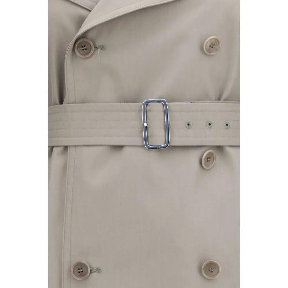 Max Mara Gray Cotton Trench Coat