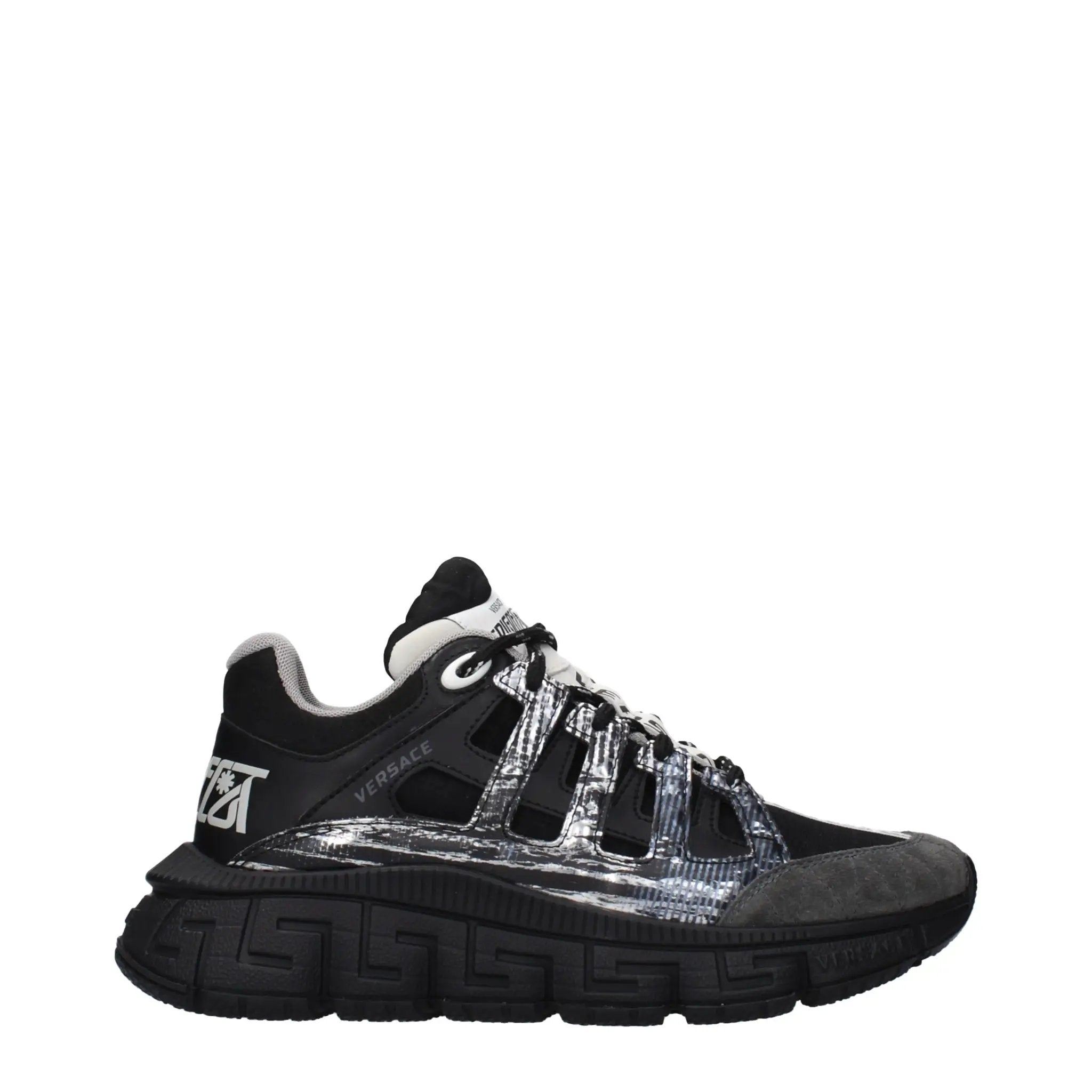 Versace Black Fabric Athletic Sneakers