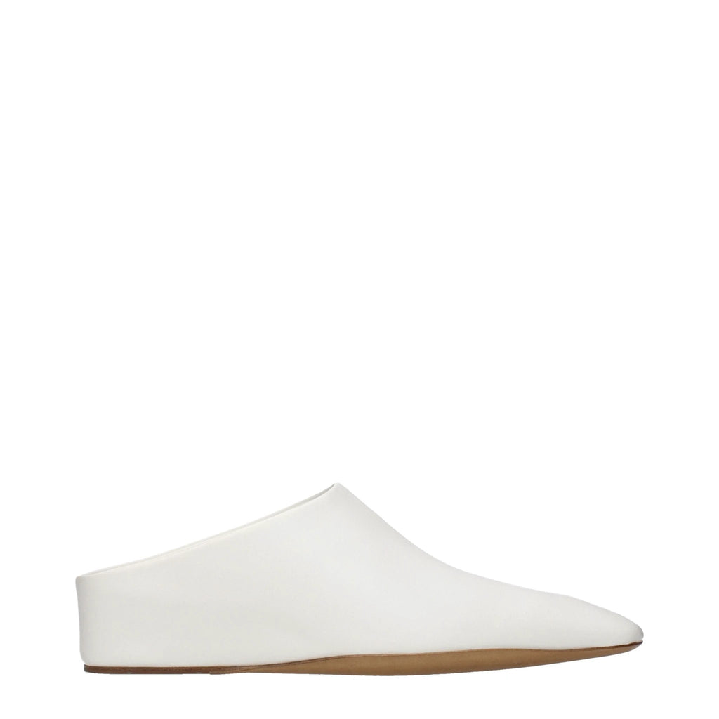 Pantoufles en cuir blanc Jil Sander