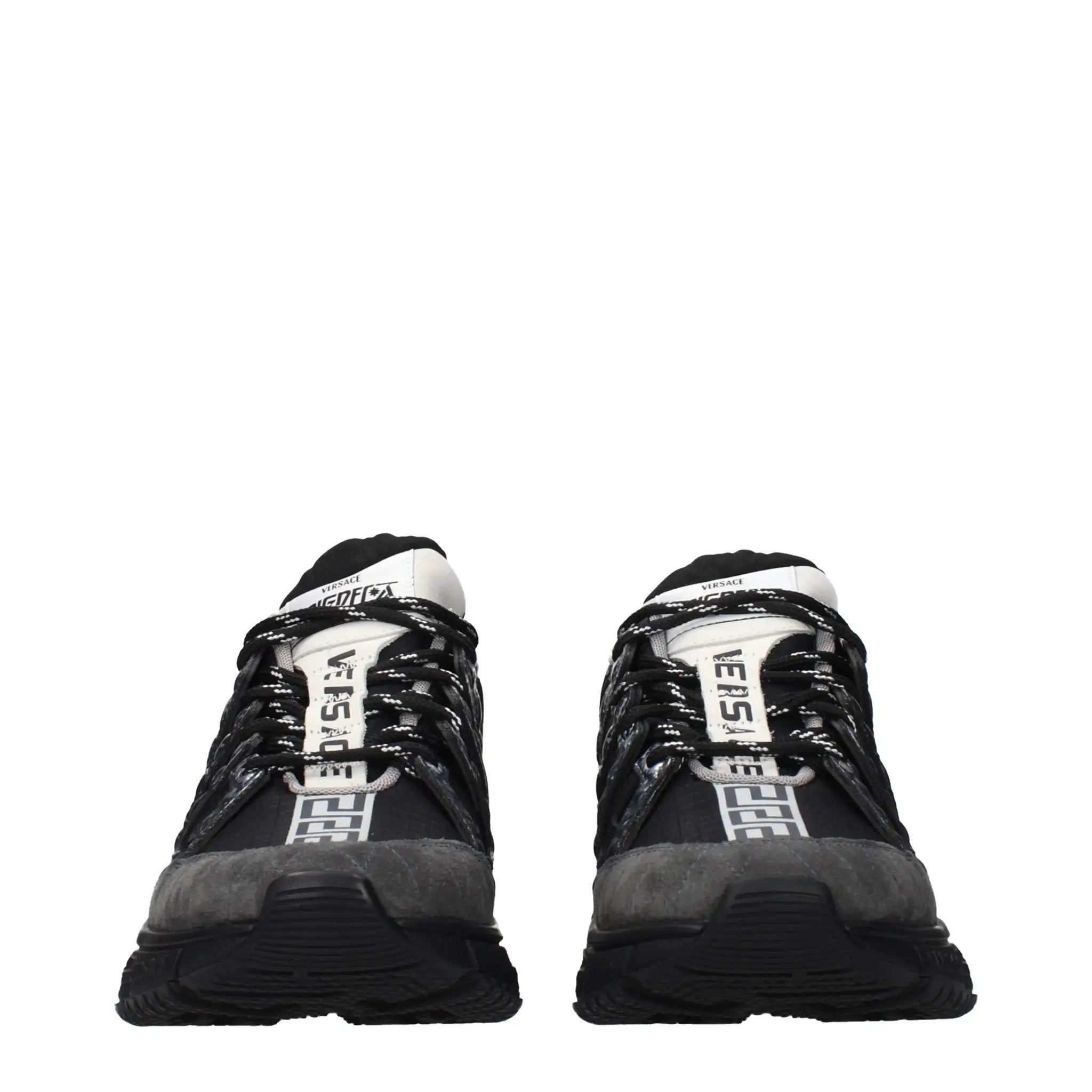 Versace Black Fabric Athletic Sneakers