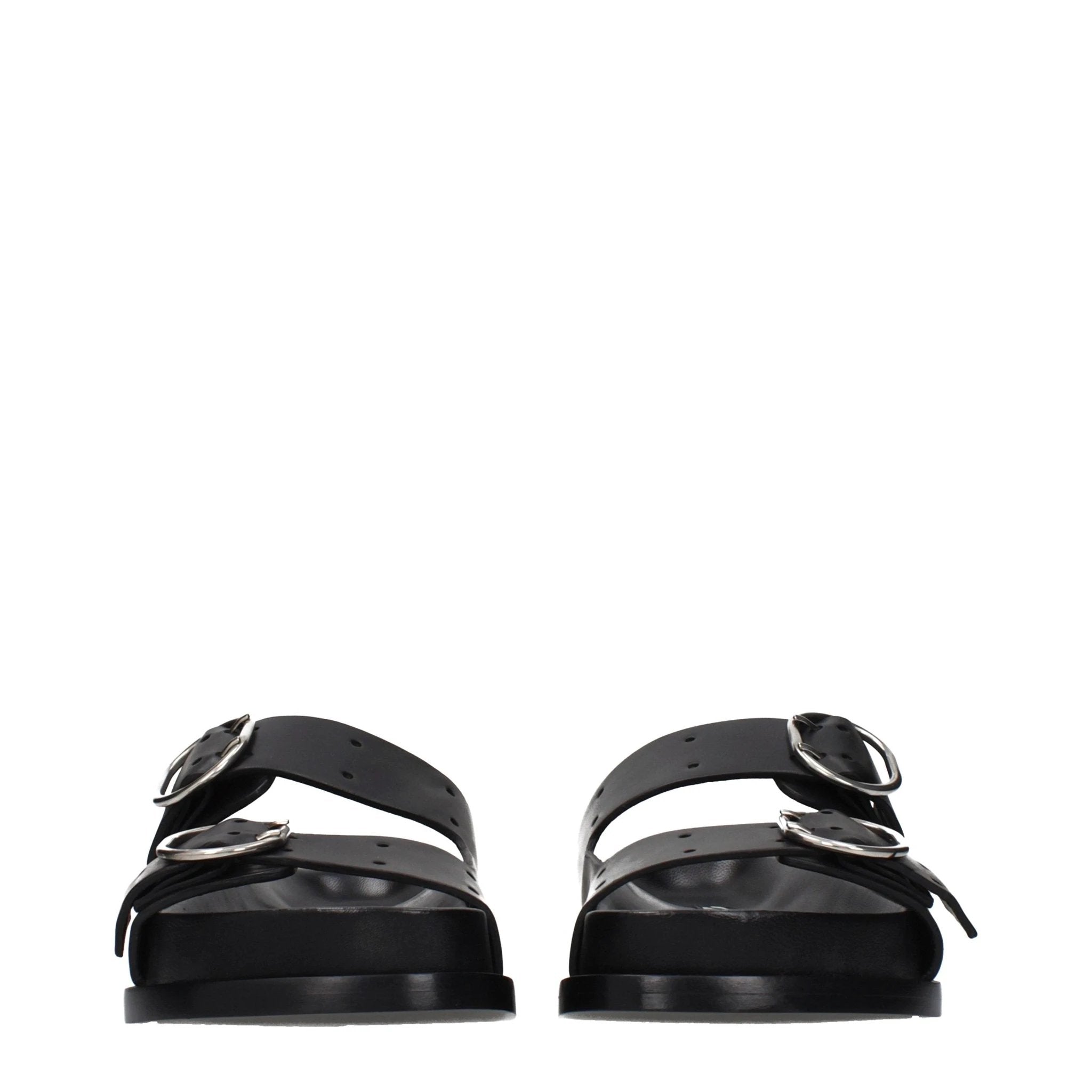Jil Sander Black Leather Slippers