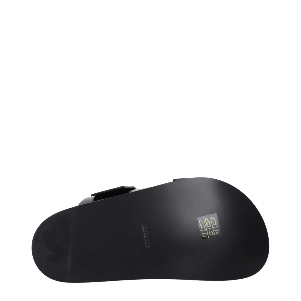 Jil Sander Black Leather Slippers