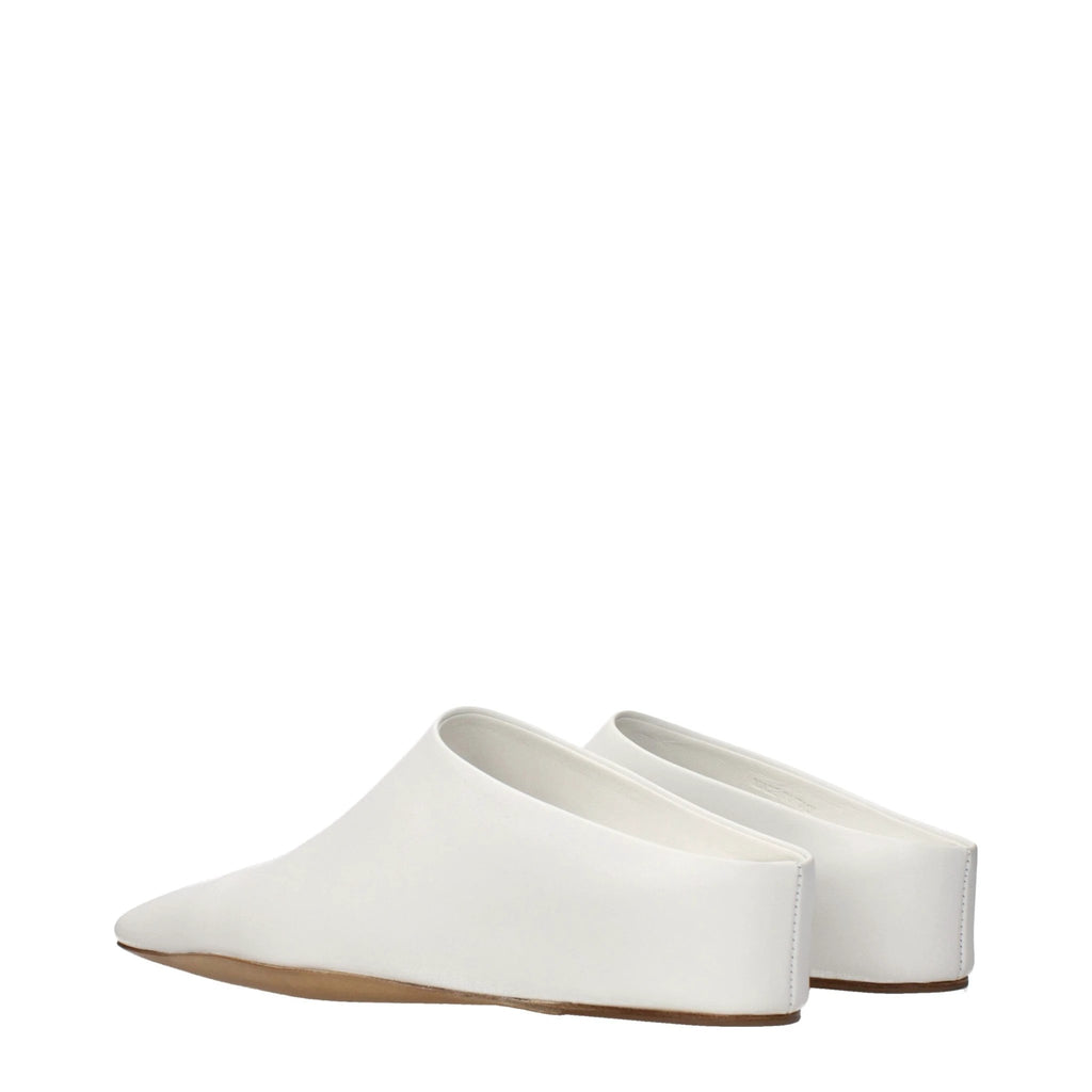Pantoufles en cuir blanc Jil Sander