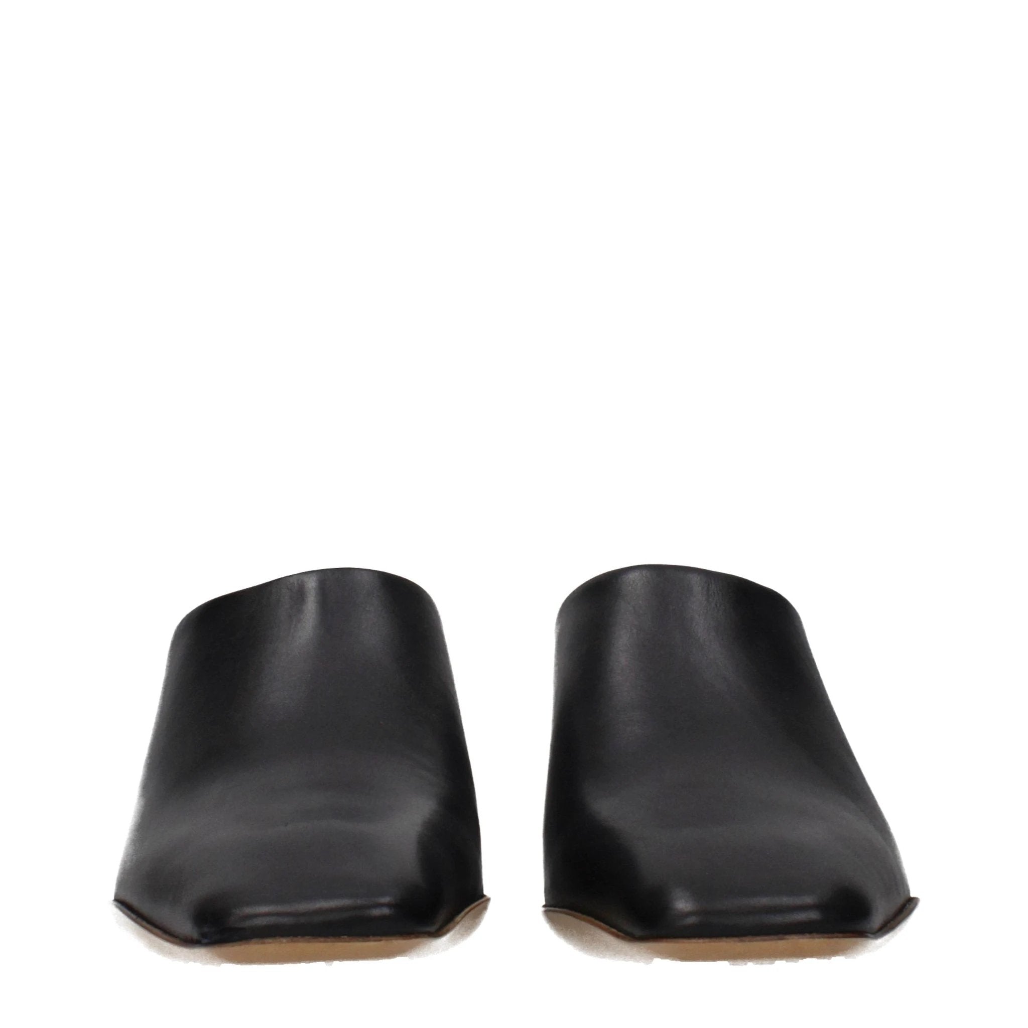 Jil Sander Black Leather Slippers