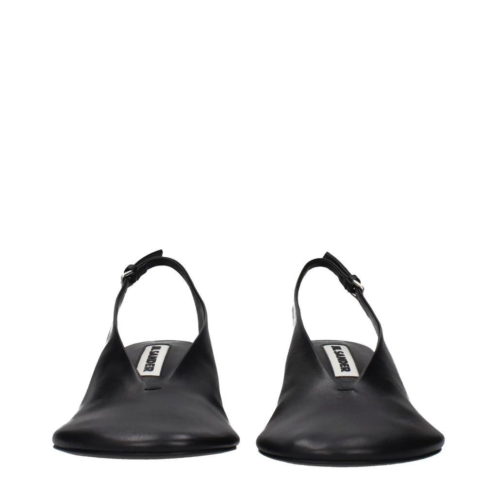 Jil Sander Black Leather Pumps