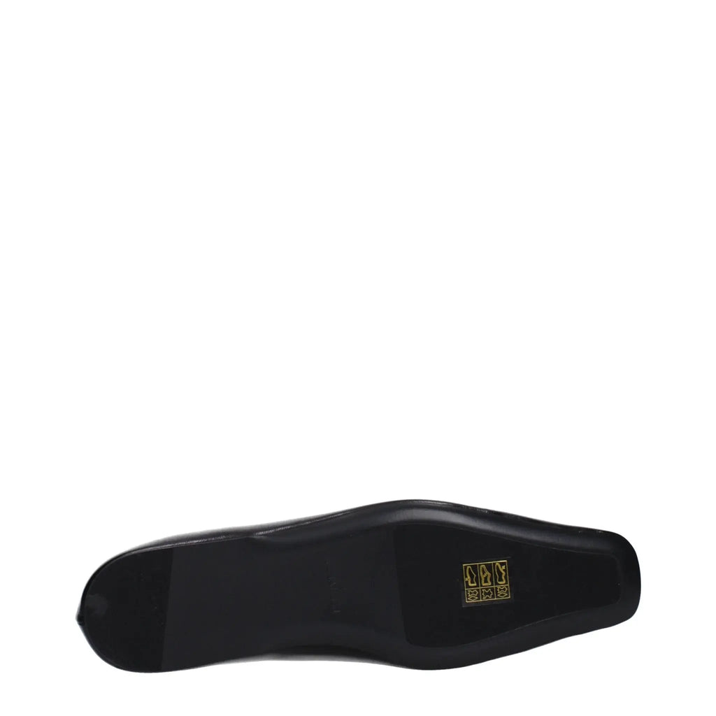 Women’s Black Leather Ballet Flats – Jil Sander Minimalist Designer Shoes