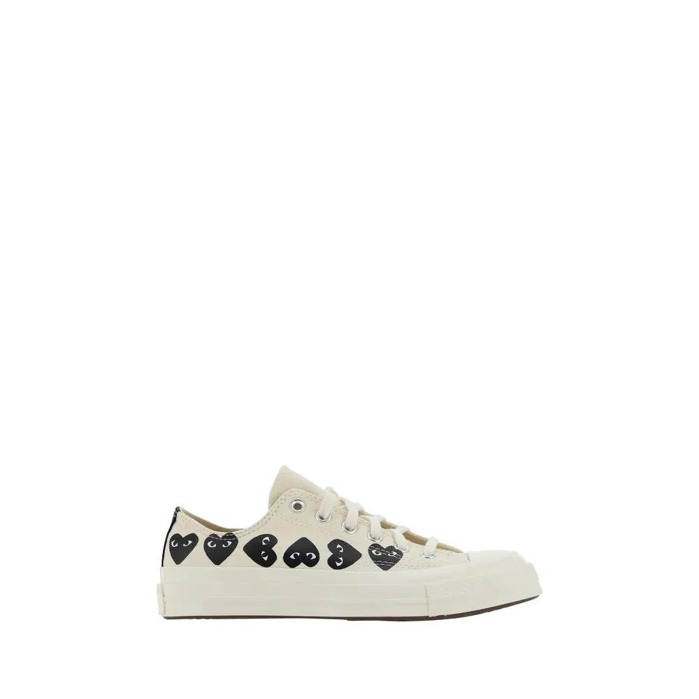 Comme Des Garçons Play x Converse White Canvas Low Top Sneakers