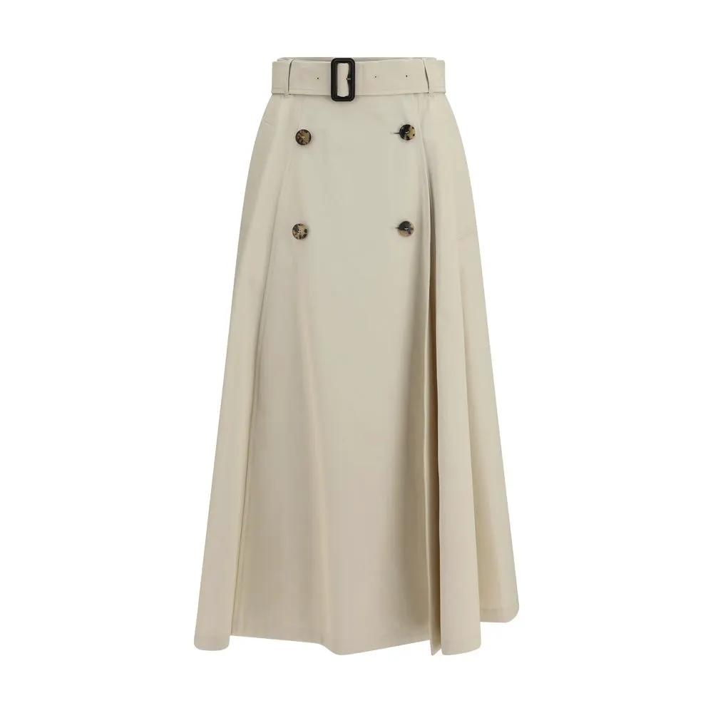 Burberry Beige Cotton Midi Skirt