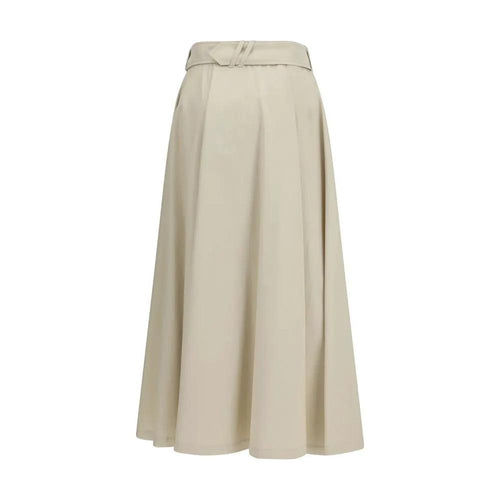 Jupe mi-longue Burberry en coton beige