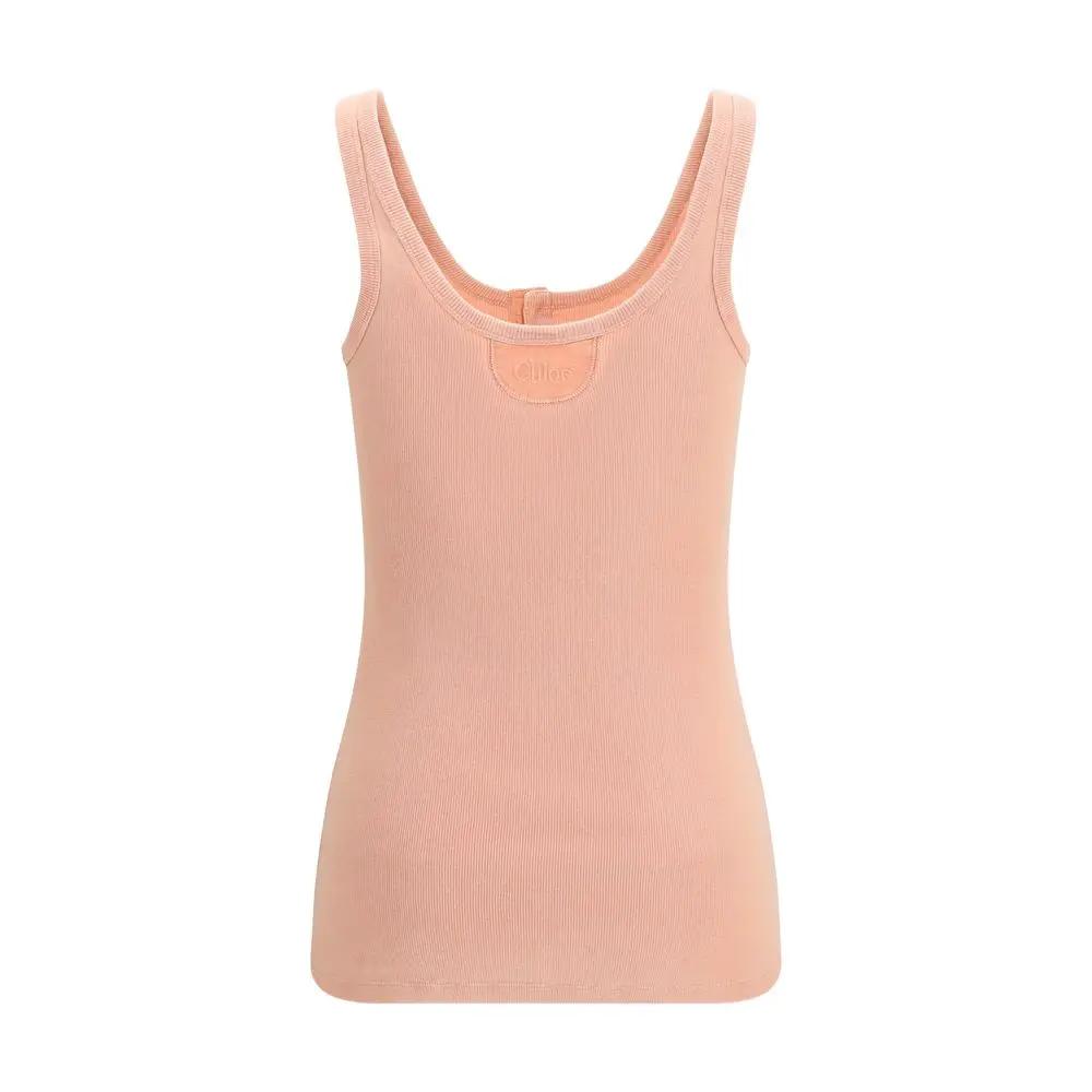 Chloé Multicolor Cotton Sleeveles T-Shirt