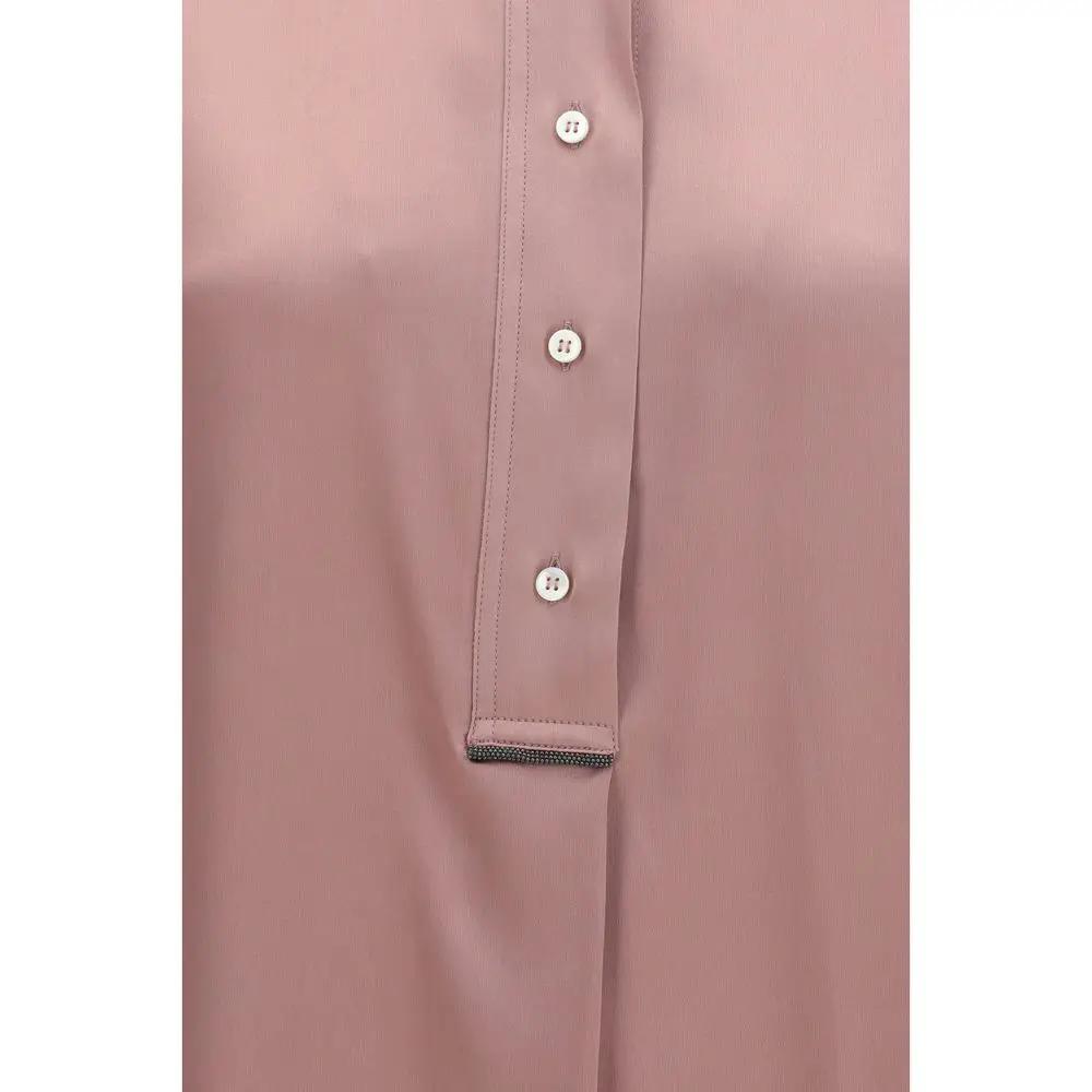 Chemise Brunello Cucinelli en soie multicolore à manches courtes