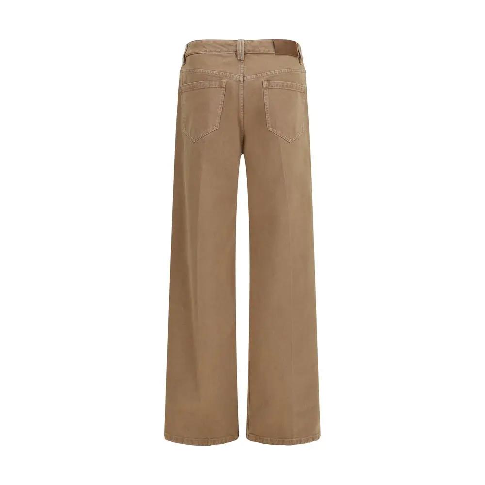 Brunello Cucinelli Brown Cotton Straight-Leg Jeans