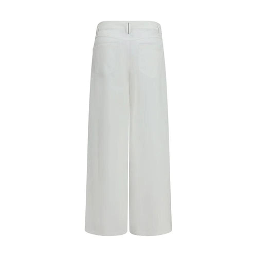Pantalon décontracté en coton blanc Brunello Cucinelli