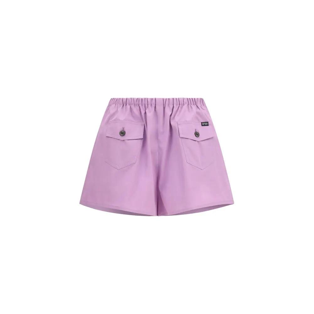 Short Bermuda Femme Coton Violet – Short Décontracté Logo Prada PE26