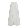 Women’s White Wide-Leg Cotton Pants – Marni Drawstring Casual Trousers SS26