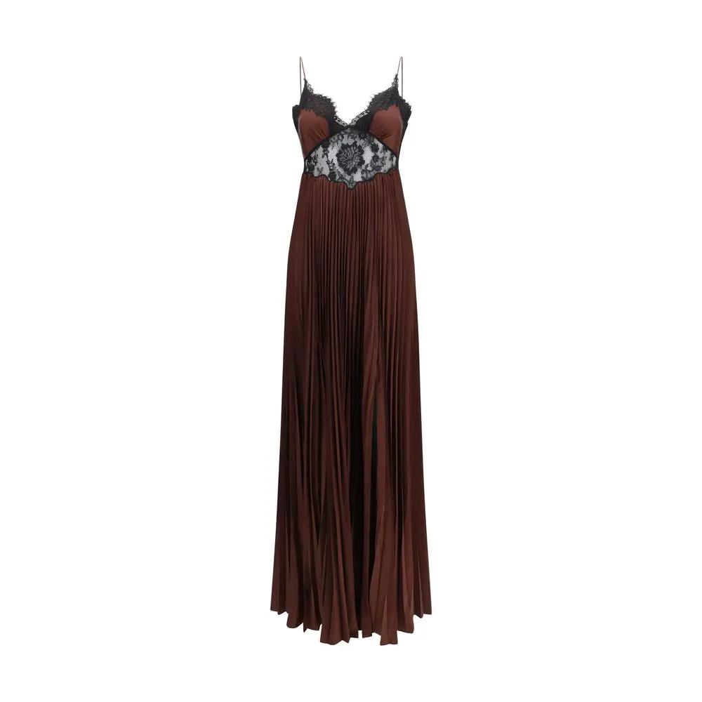 Self-Portrait Self-Portrait Brown Polyester Casual Dress